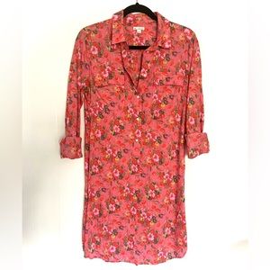 GAP ~ Long Sleeve, Floral, Button Up, Collared, Mid Length Dress